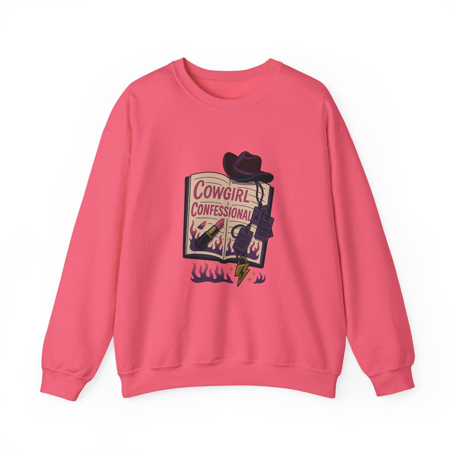 Western "Cowgirl confessional" flaming diary PNG graphic INSTANT digital download for tshirt sublimation or dtf