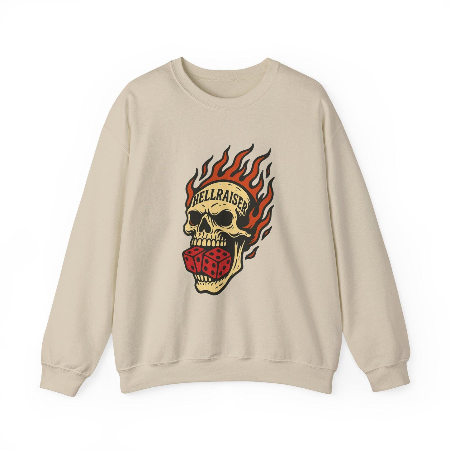 Yallternative hellraiser flaming dice skull PNG graphic INSTANT digital download for tshirt sublimation or dtf