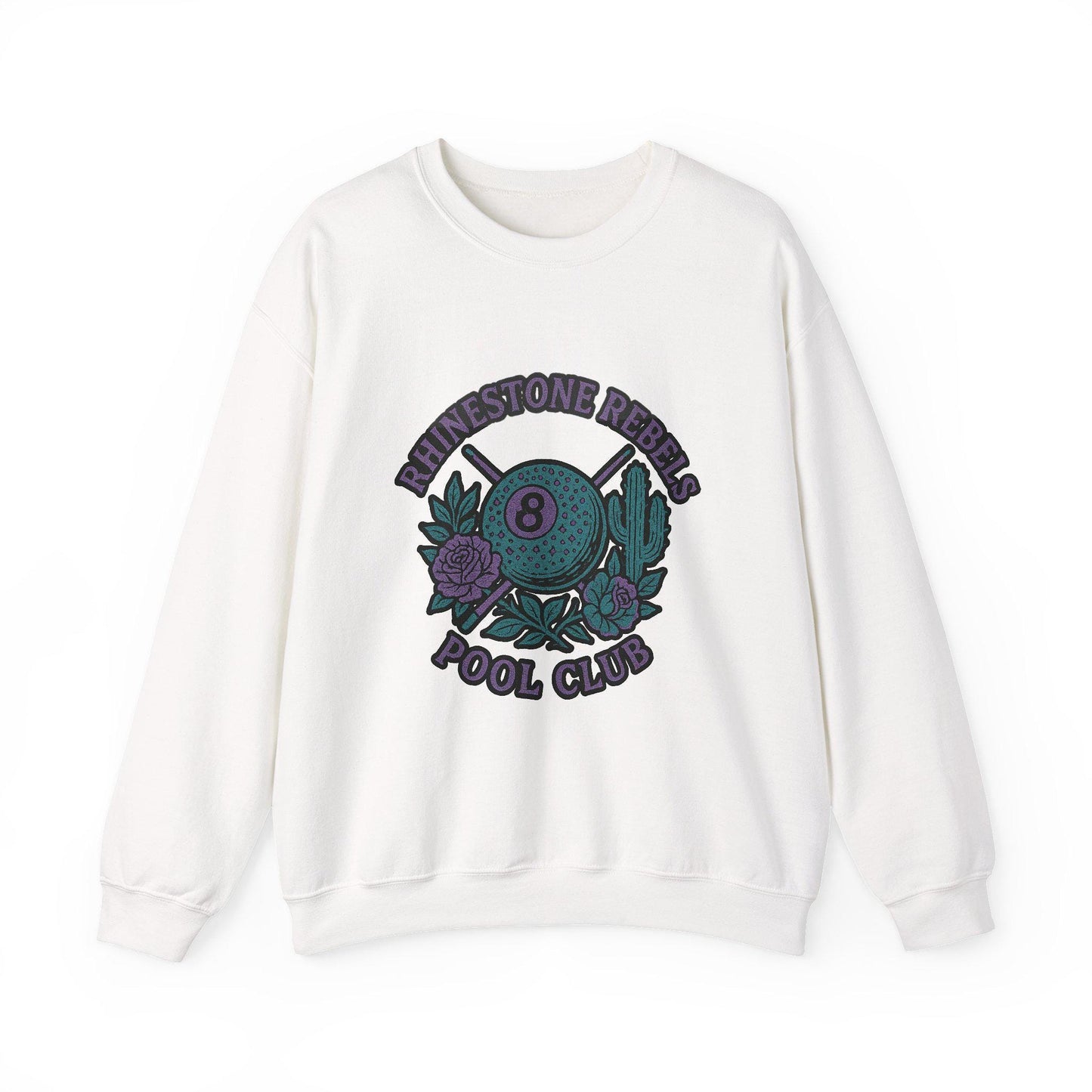 Western desert rhinestone rebels pool club 8ball pool stick png graphic INSTANT digital download for tshirt sublimation or dtf