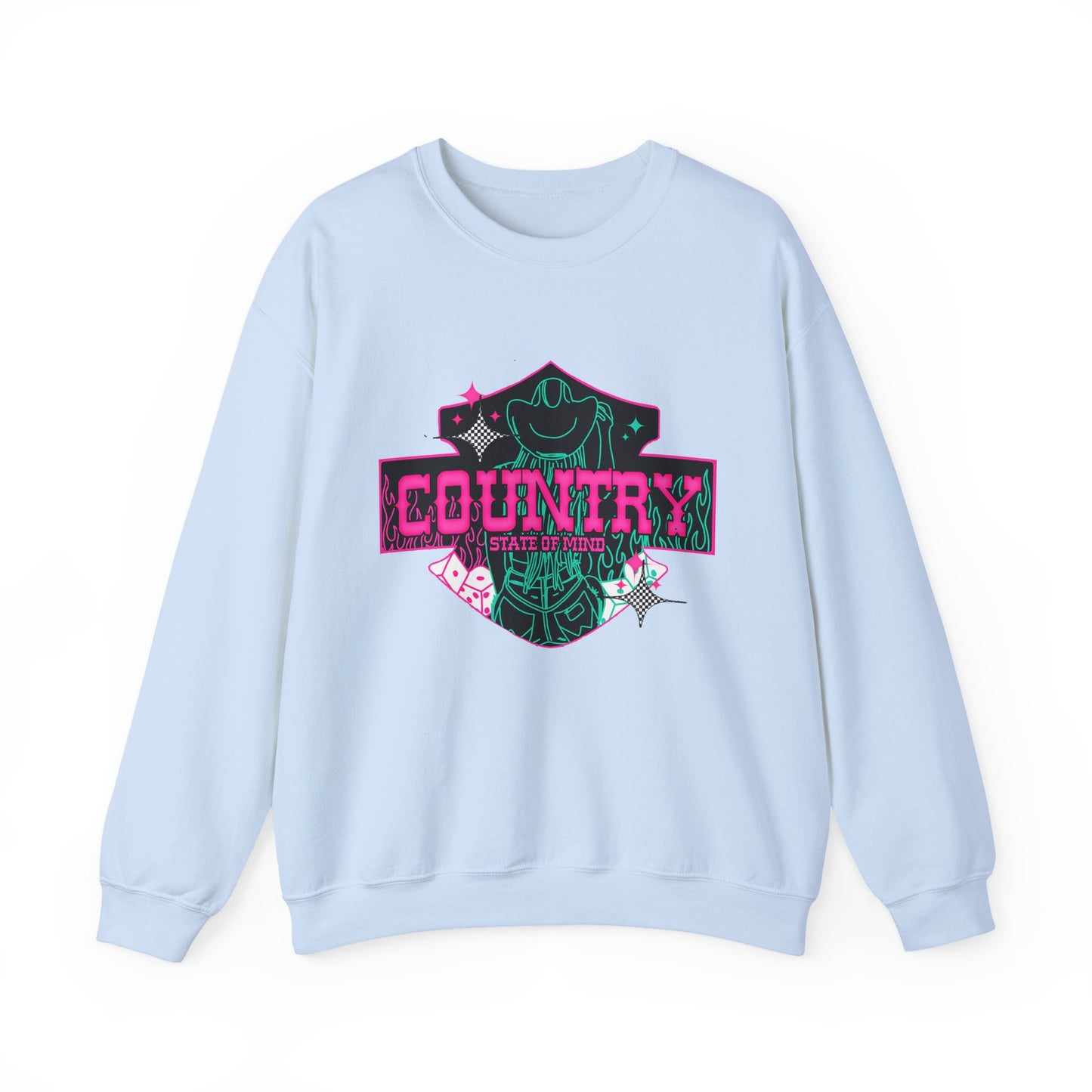Country Music Crewneck Sweatshirt — 'Country' Retro Rodeo Graphic