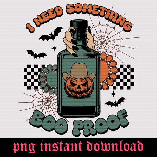 Western Halloween whiskey bottle turquoise spooky tshirt graphic png design instant digital download