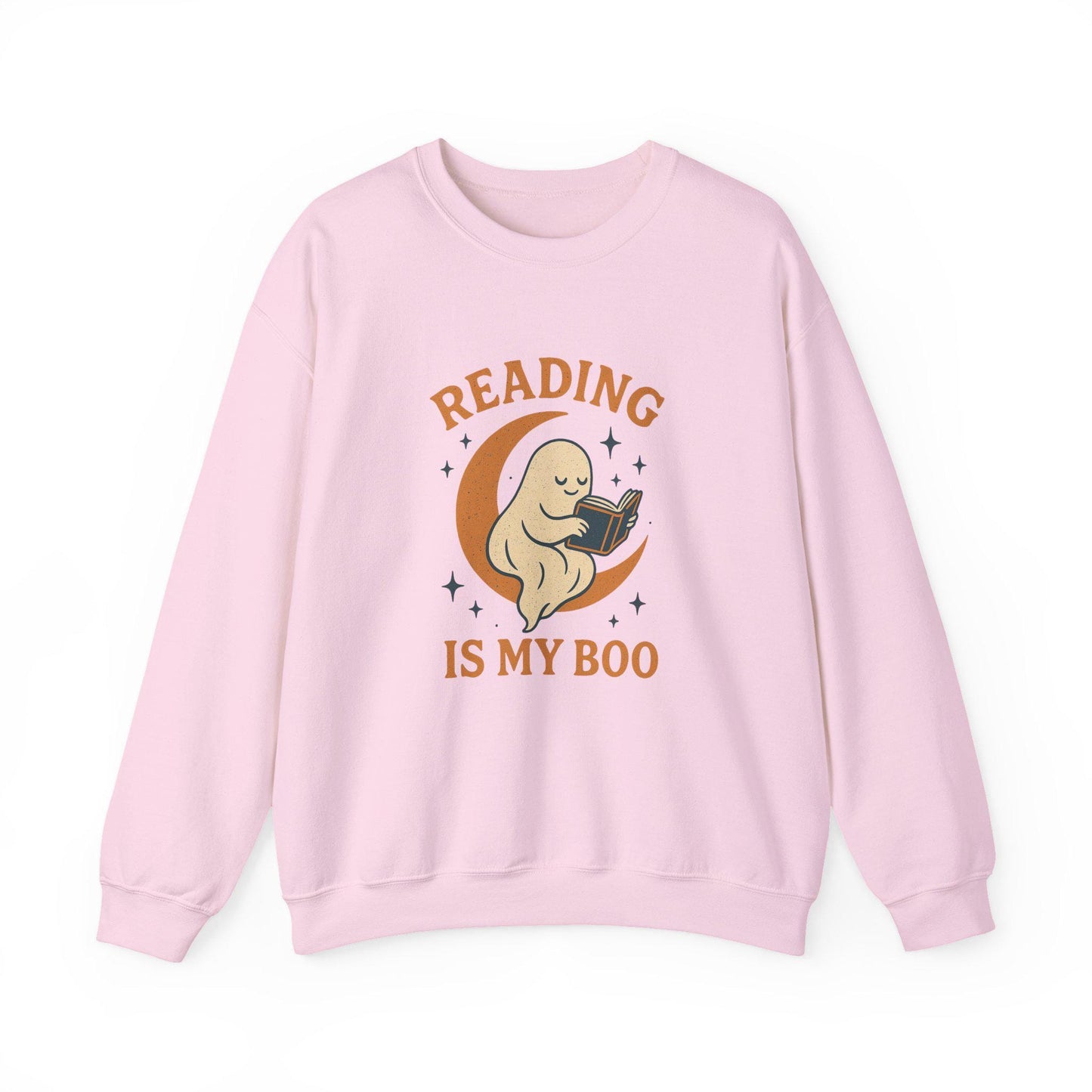 Halloween "reading is my boo" ghost moon PNG graphic INSTANT digital download for tshirt sublimation or dtf