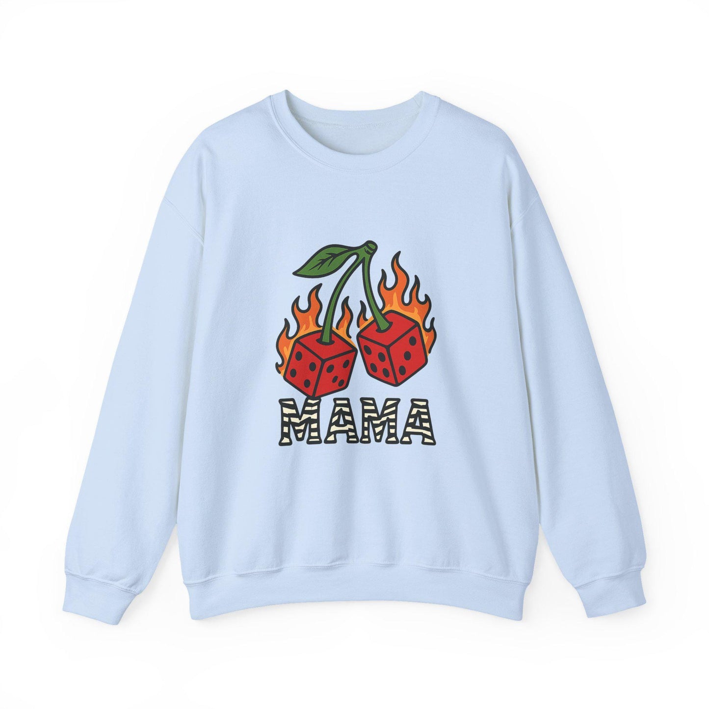 Mama flaming dice cherry PNG graphic INSTANT digital download for tshirt sublimation or dtf