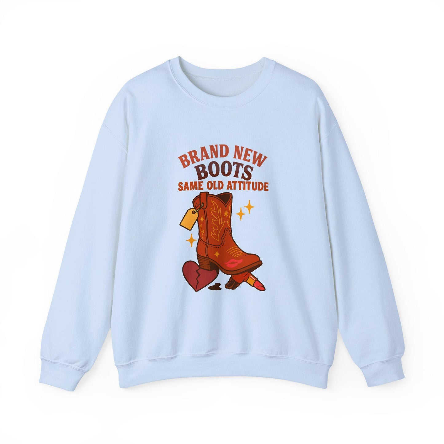 Western "Brand new boots, same old attitude" sassy cowgirl lipstick boot png graphic INSTANT digital download for tshirt sublimation or dtf