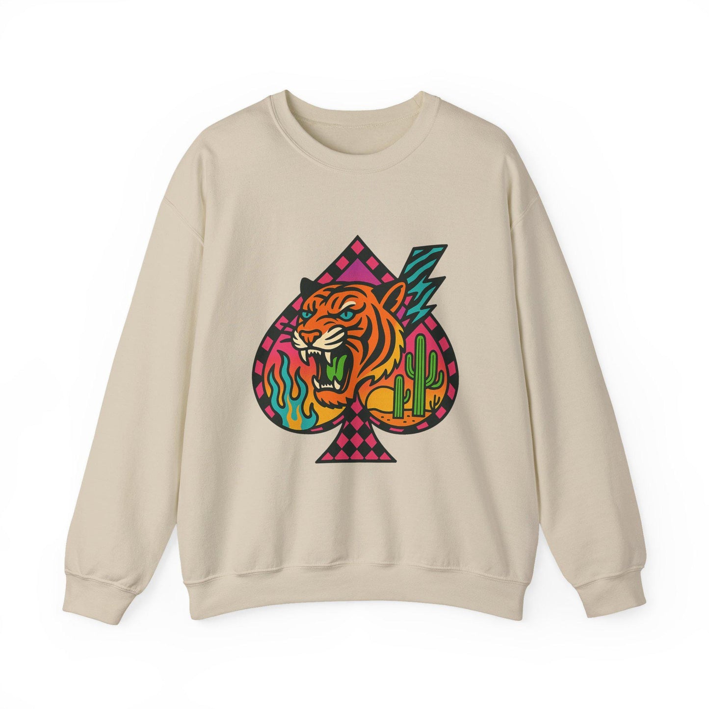 Edgy yallternative checkered tiger desert spade PNG graphic INSTANT digital download for tshirt sublimation or dtf