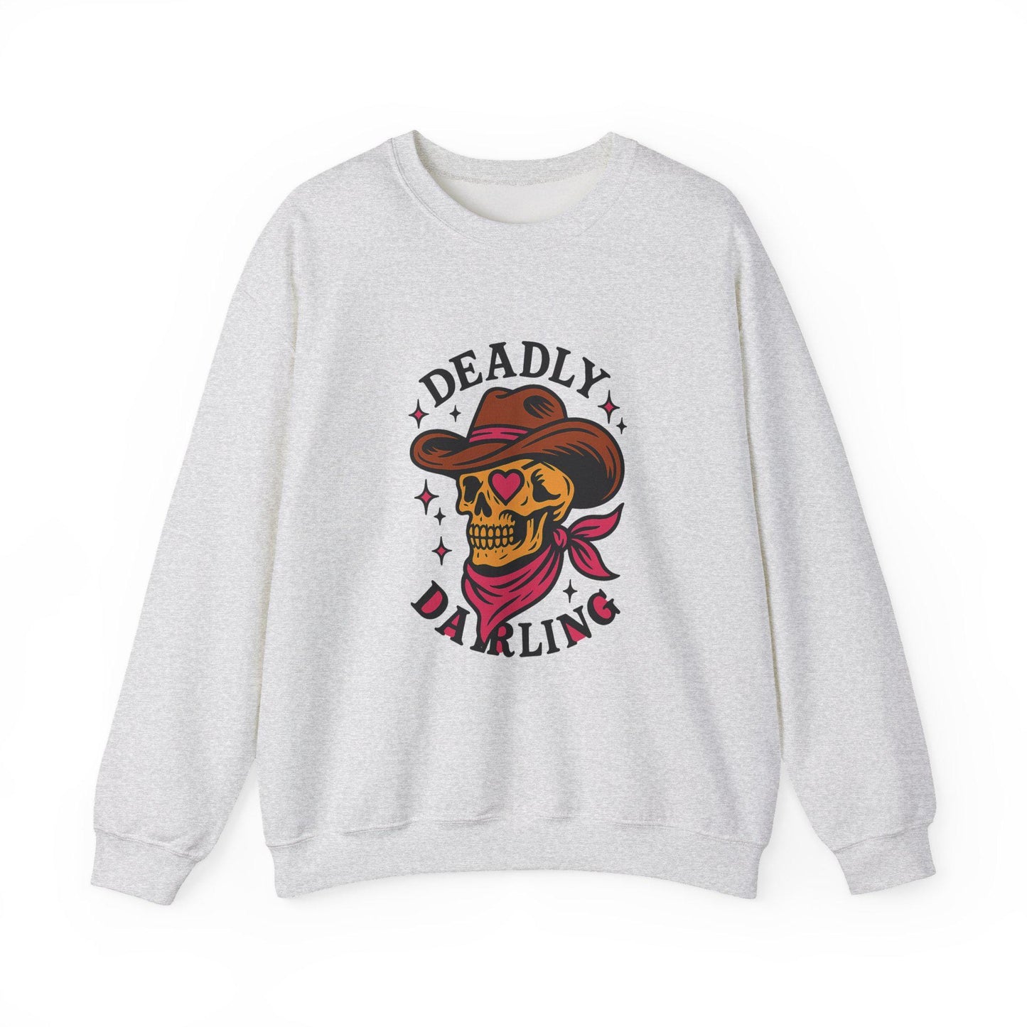 Western "Deadly Darling" heart cowgirl skull PNG graphic INSTANT digital download for tshirt sublimation or dtf