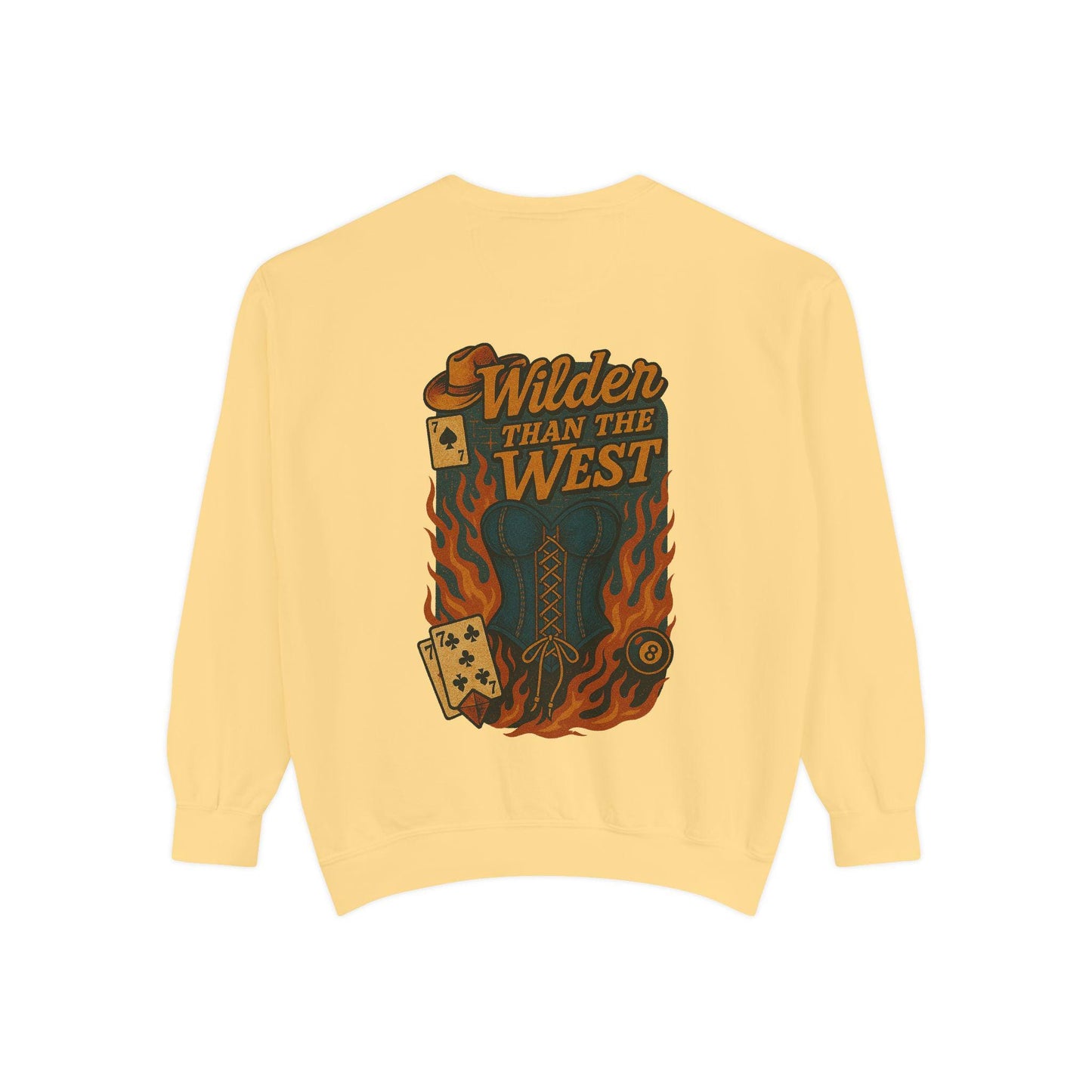 Edgy western "Wilder than the west" cowgirl corset top spade card 8ball png graphic digital download for tshirt sublimation and dtf