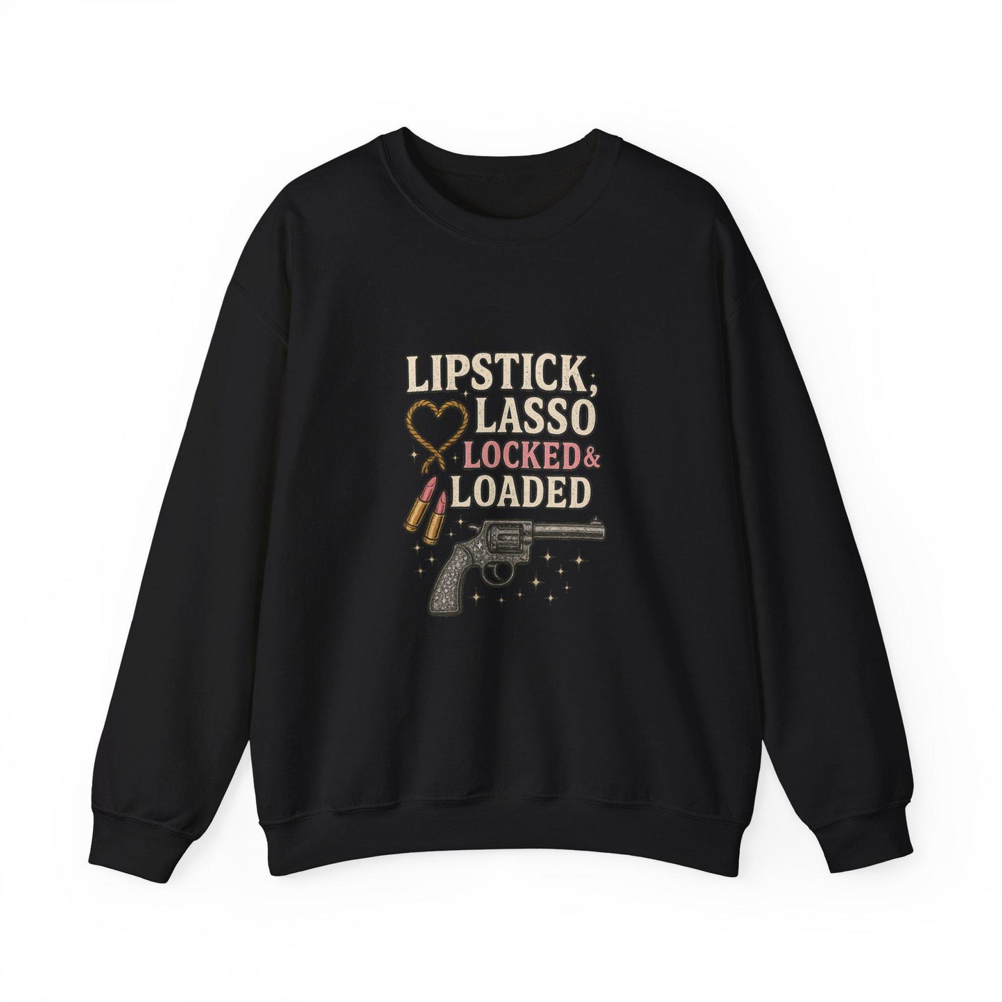 lipstick lasso locked and loaded western png graphic INSTANT digital download for tshirt sublimation or dtf