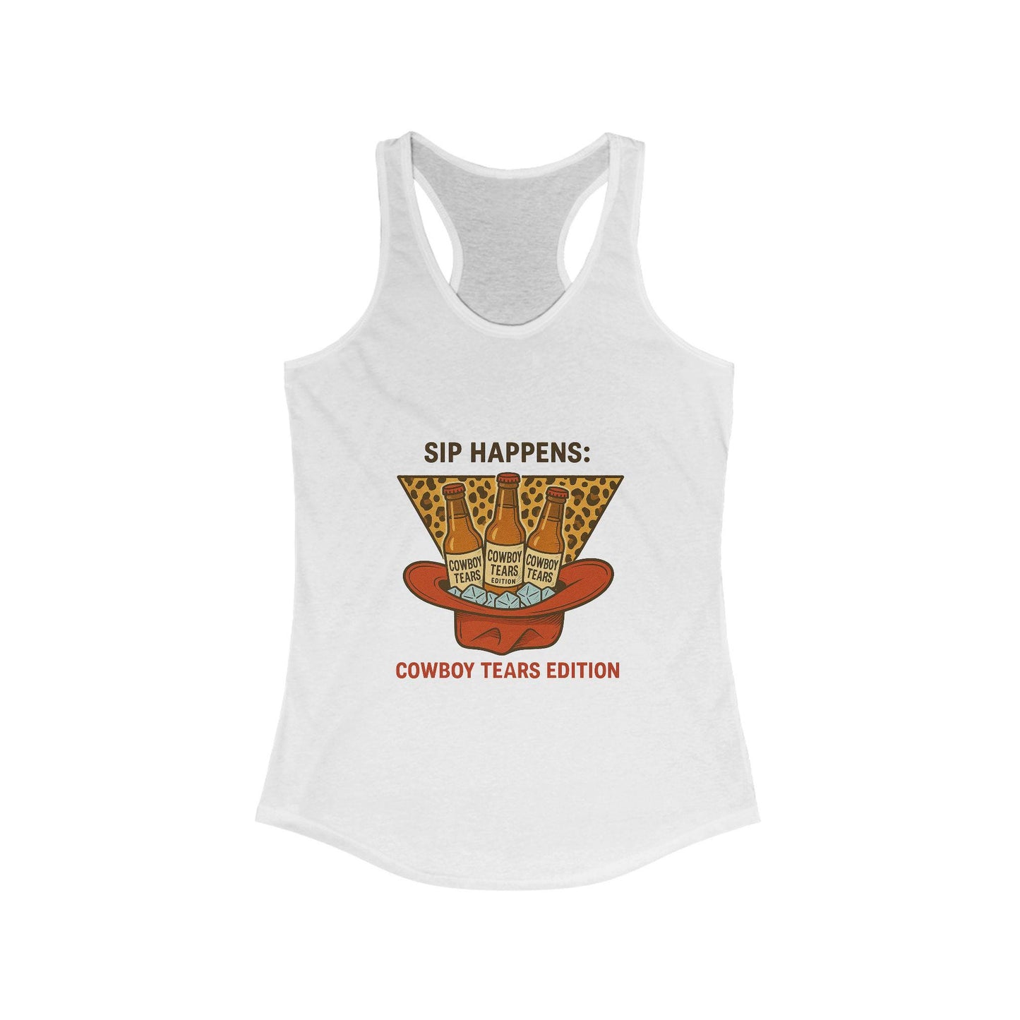 Western summer Sip happens cowboy tears edition on ice in cowboy hat png graphic download for sublimation or dtf