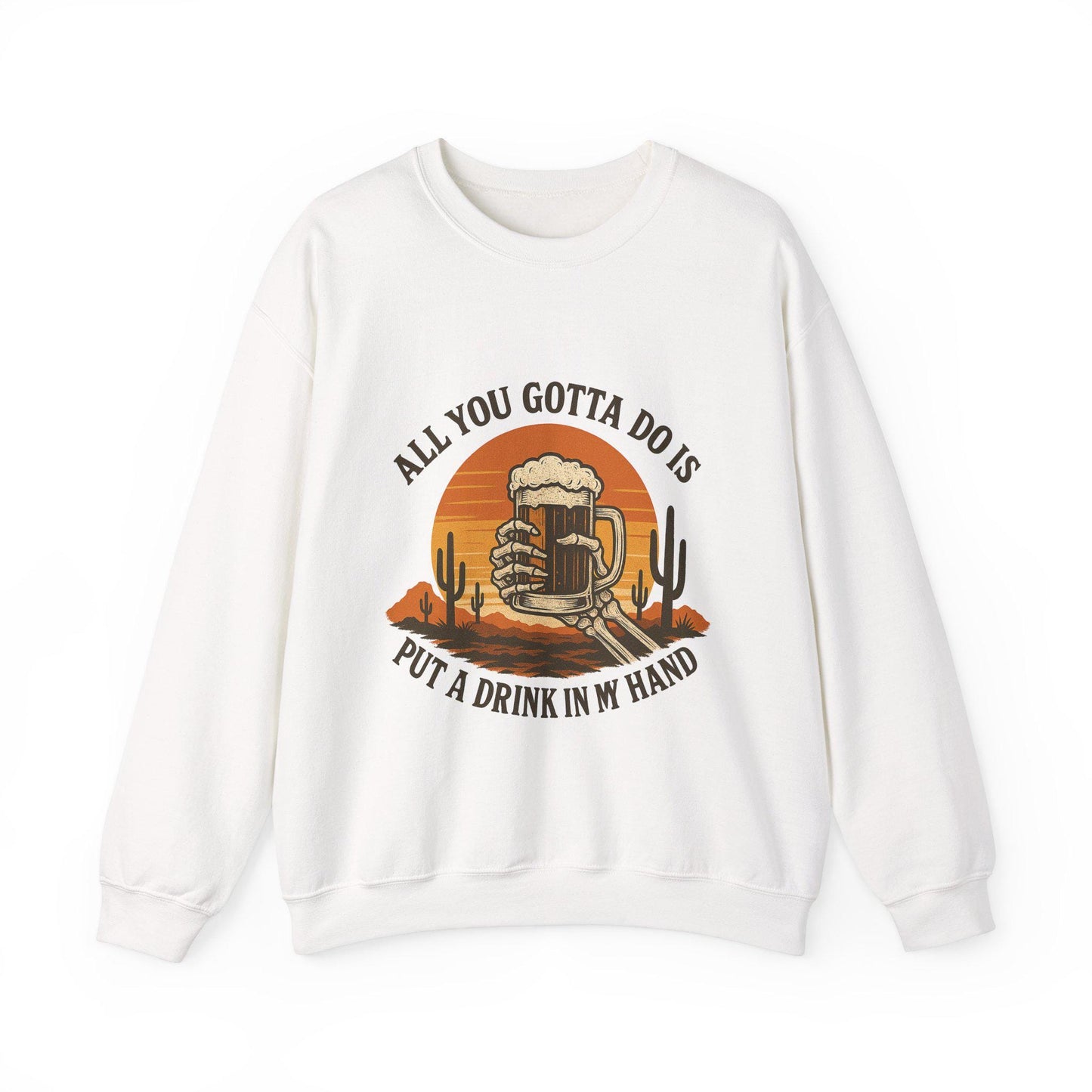 Western skeleton desert beer png graphic digital download for tshirt sublimation or dtf