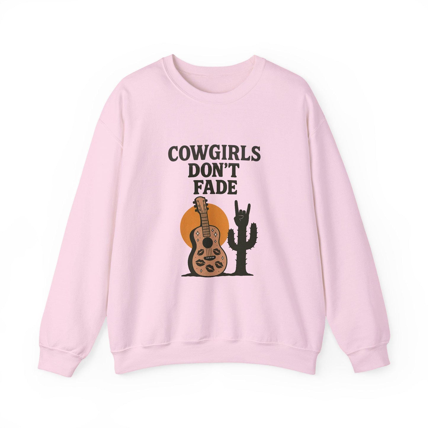Western "Cowgirls dont fade" guitar and rock on cactus desert PNG graphic INSTANT digital download for tshirt sublimation or dtf