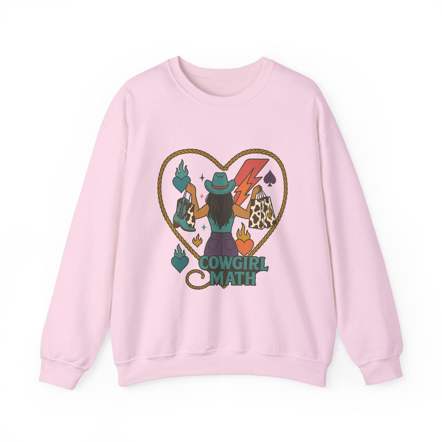 Edgy western "cowgirl math" black hair cowgirl spade lightning bolt lasso checkered png design for sublimation or dtf