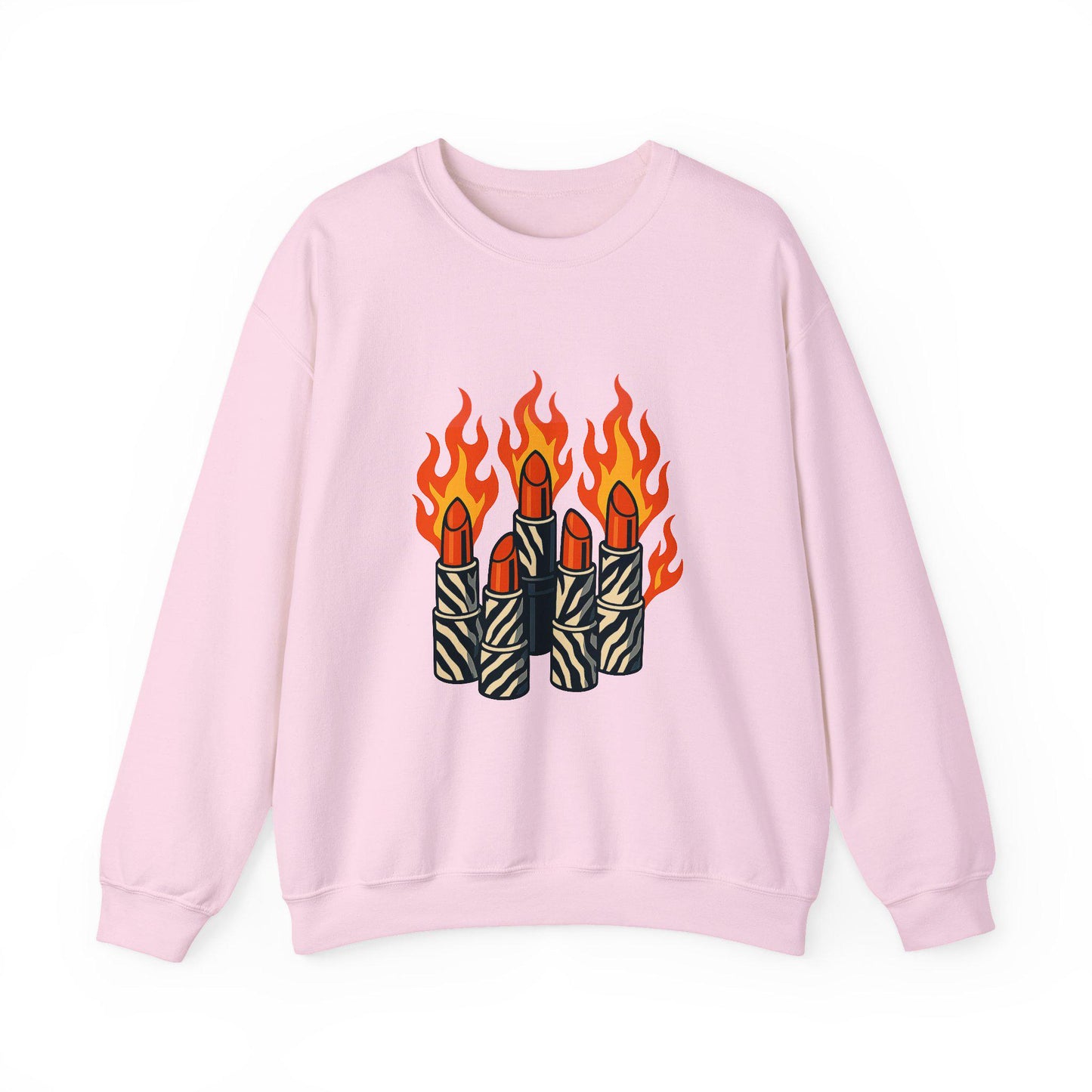 Edgy Zebra print flaming lipsticks PNG graphic INSTANT digital download for tshirt sublimation or dtf