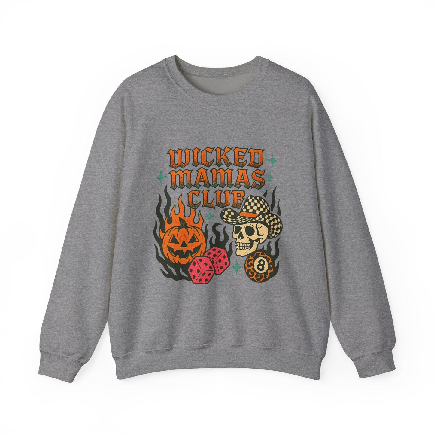 HALLOWEEN wicked mamas club cowgirl skull pumpkin dice 8ball PNG graphic INSTANT digital download for tshirt sublimation or dtf