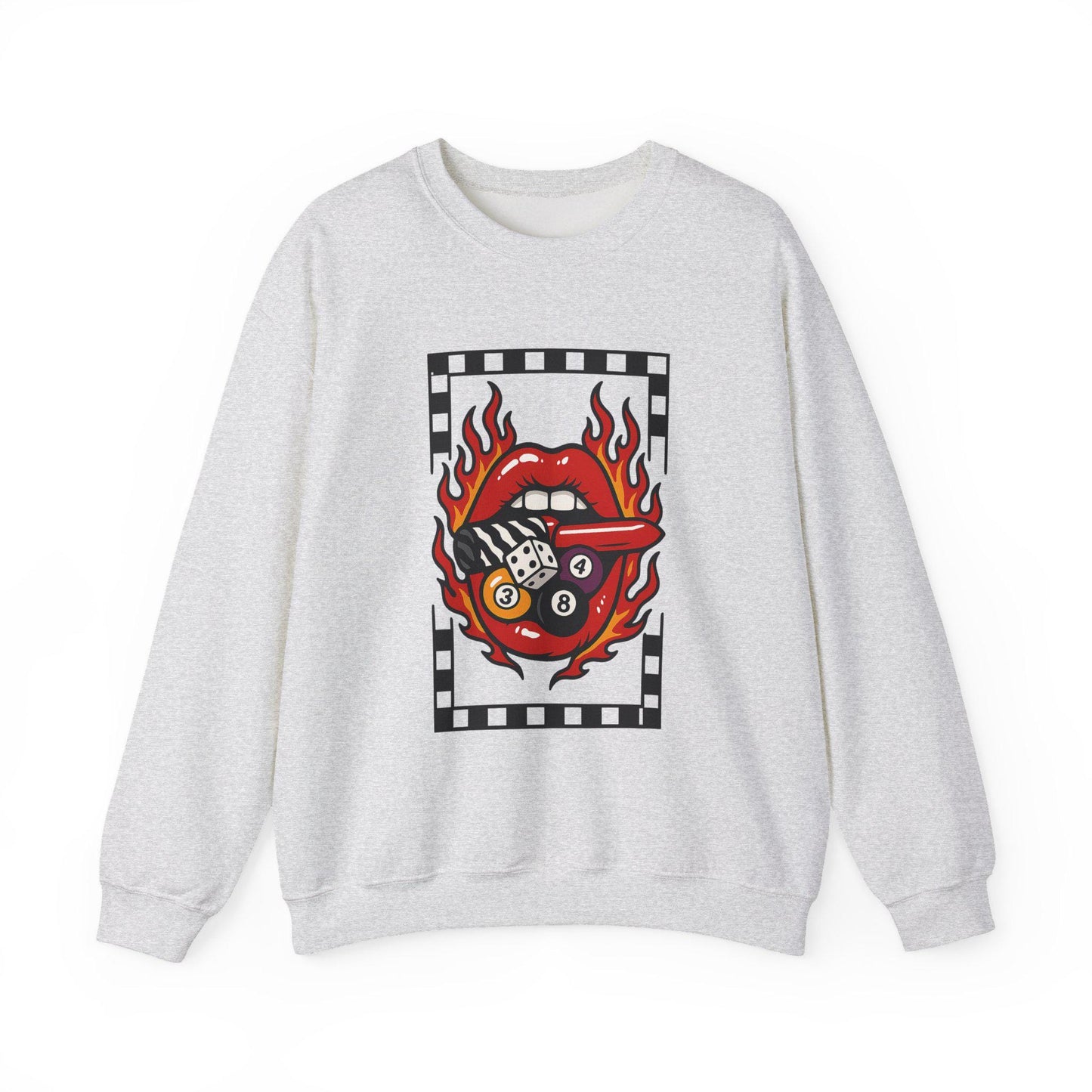 Edgy pool ball lipstick mouth PNG graphic INSTANT digital download for tshirt sublimation or dtf