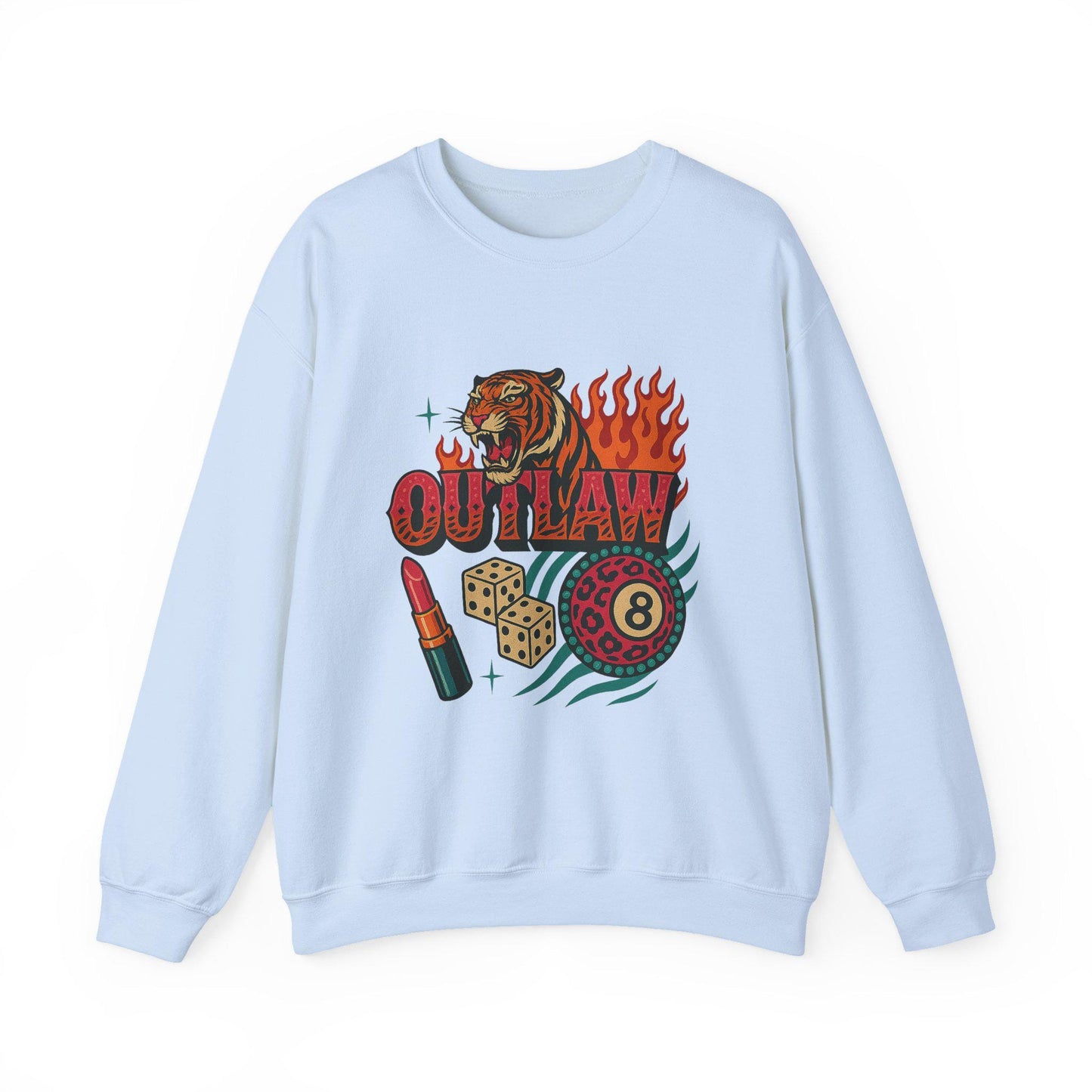 Edgy yallternative outlaw tiger 8ball dice lipstick PNG graphic INSTANT digtial download for tshirt sublimation or dtf