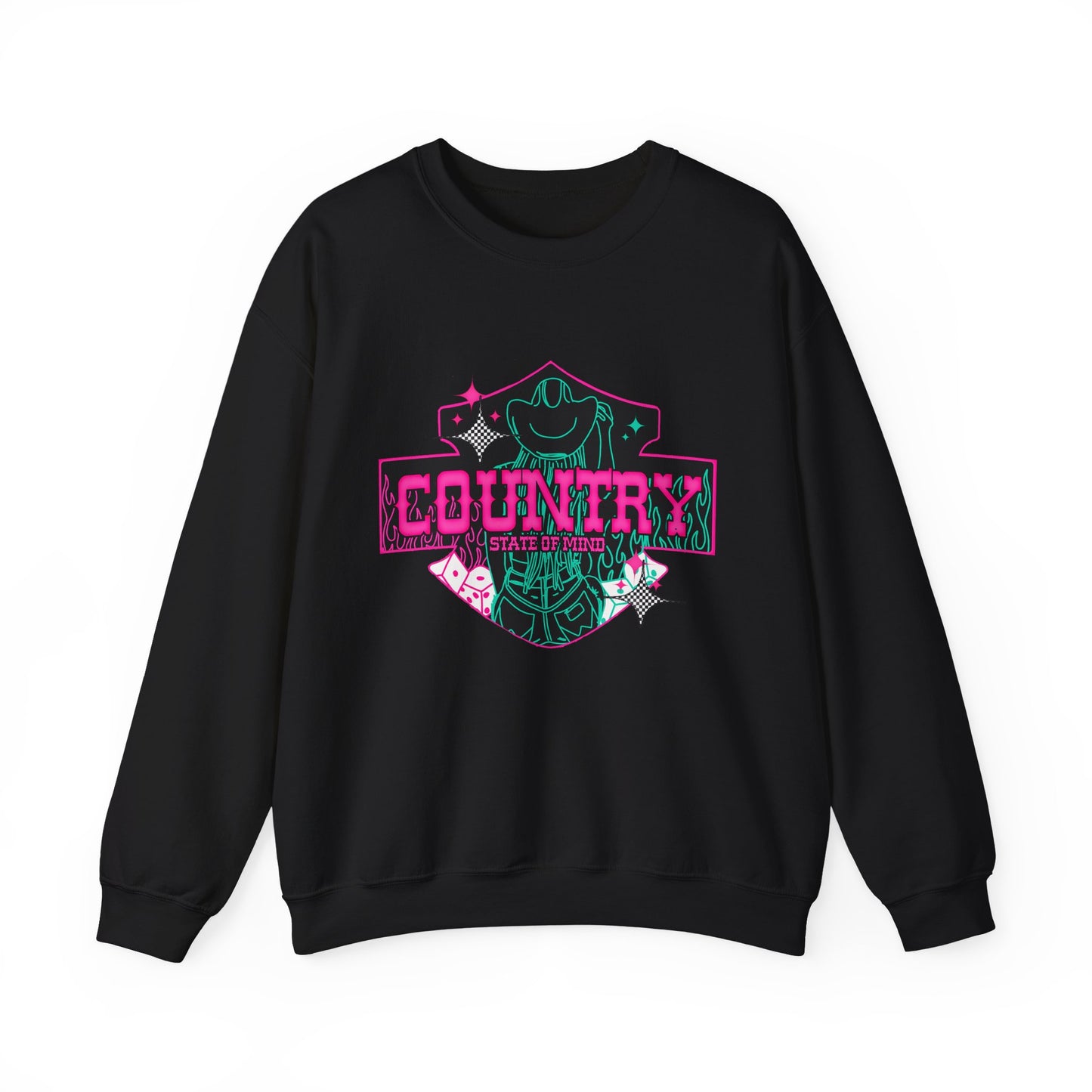 Country Music Crewneck Sweatshirt — 'Country' Retro Rodeo Graphic