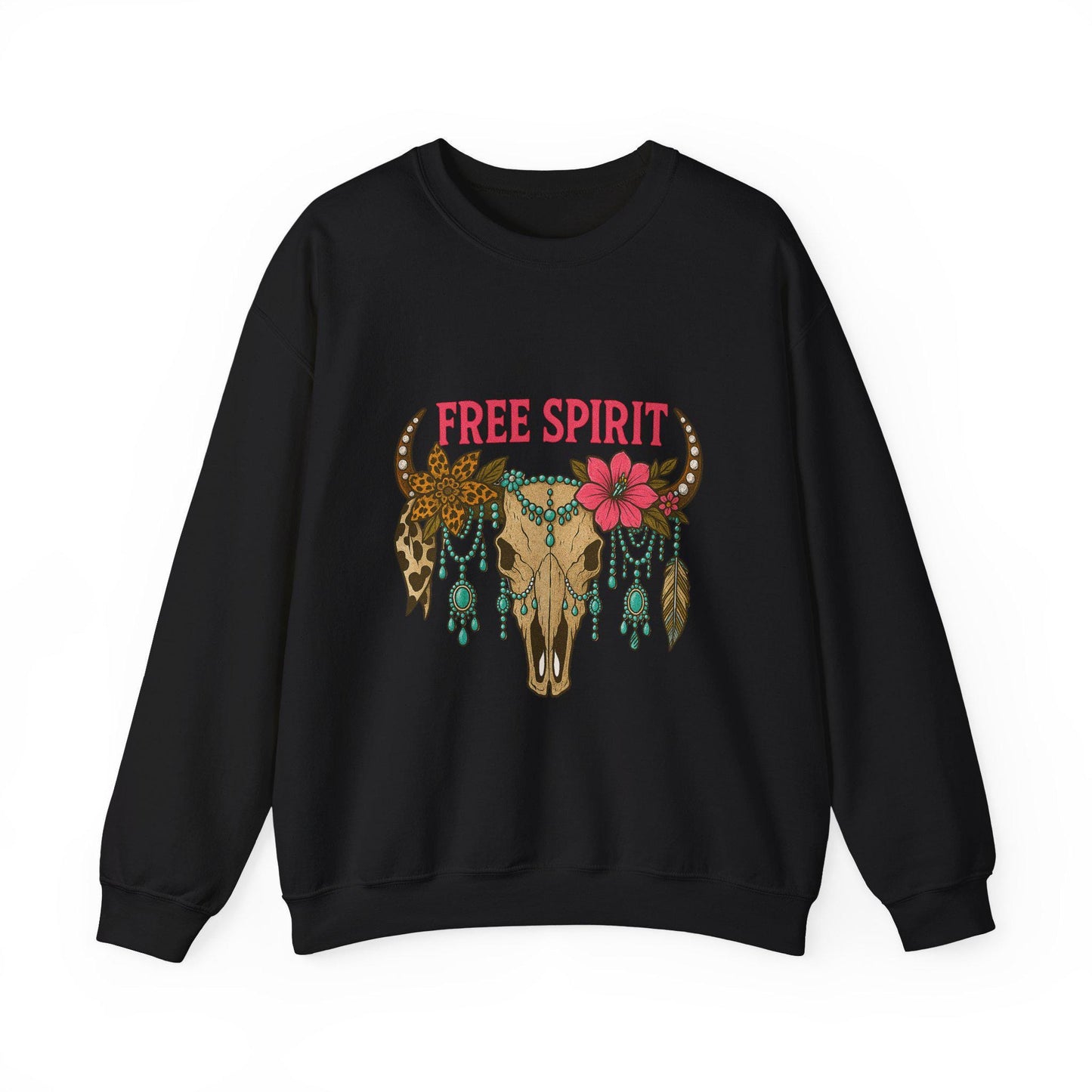 Edgy Summer Western bull skull free spirit hanging turquoise jewelry png graphic digital download for tshirt sublimation or dtf