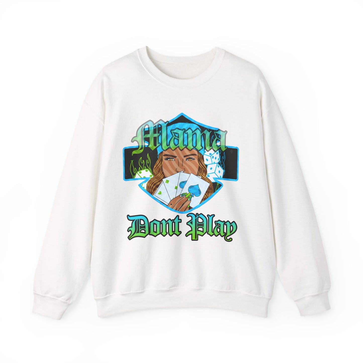 Sweatshirt — 'Mama Don't Play' Poker Graphic Crewneck