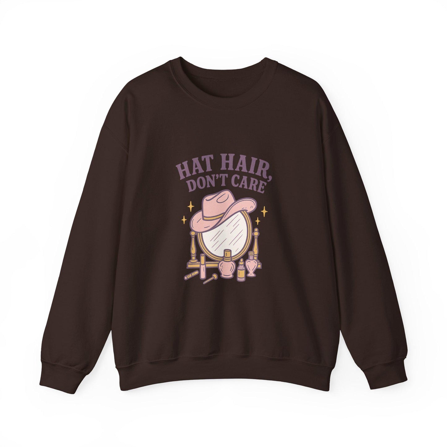 Western "hat hair dont care" cowgirl hat and vanity PNG graphic INSTANT digital download for tshirt sublimation or dtf