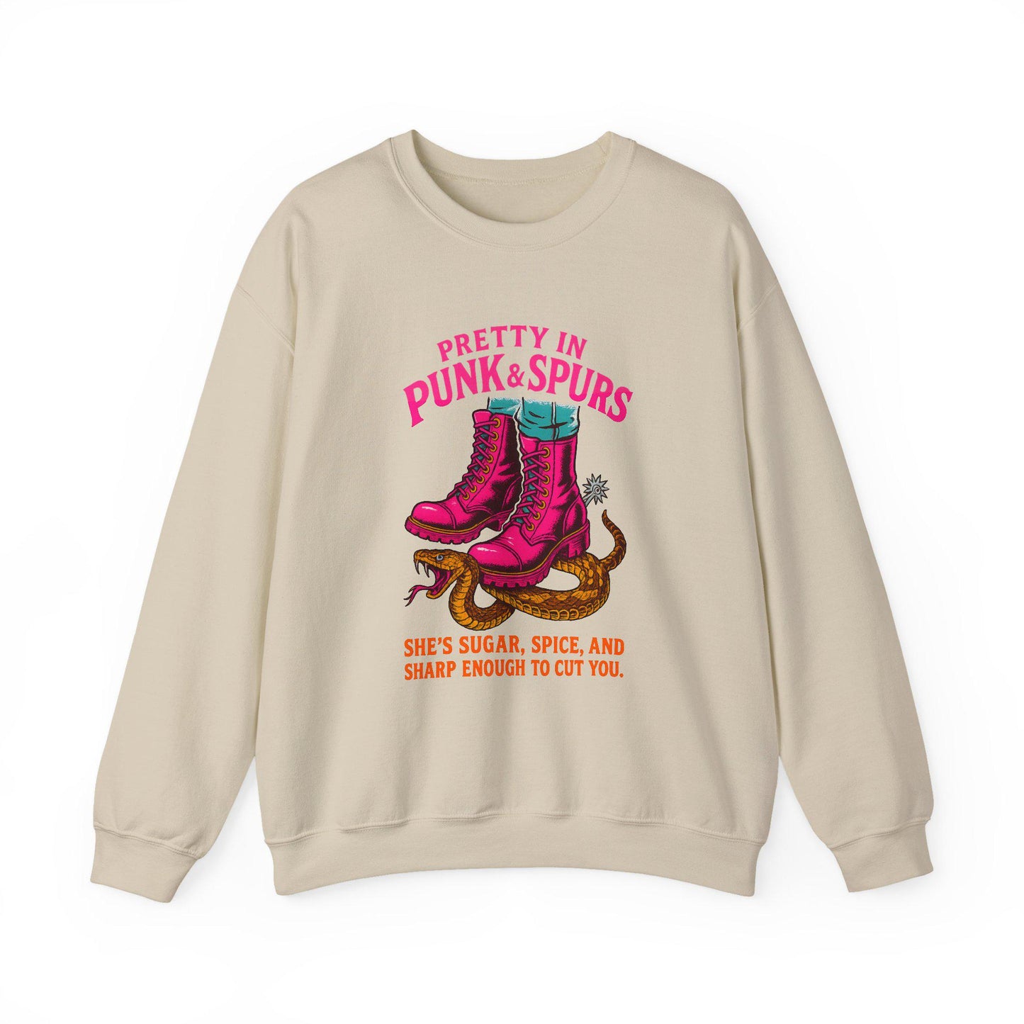 Edgy Western "pretty in pink & spurs" boot snake spur PNG graphic INSTANT digital download for tshirt sublimation or dtf