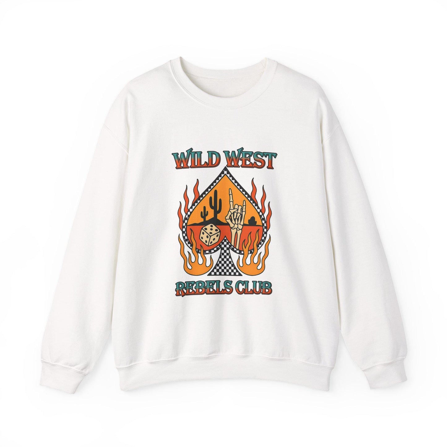 Edgy yallternative desert checkered flaming spade rock and roll dice "wild west rebels club" PNG graphic INSTANT digital download