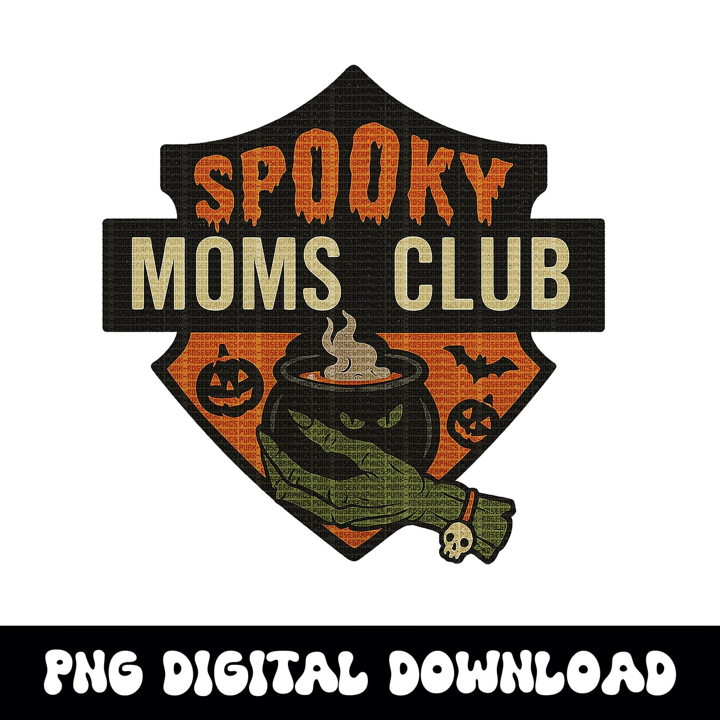 Spooky moms club halloween/moto witch PNG graphic INSTANT digital download