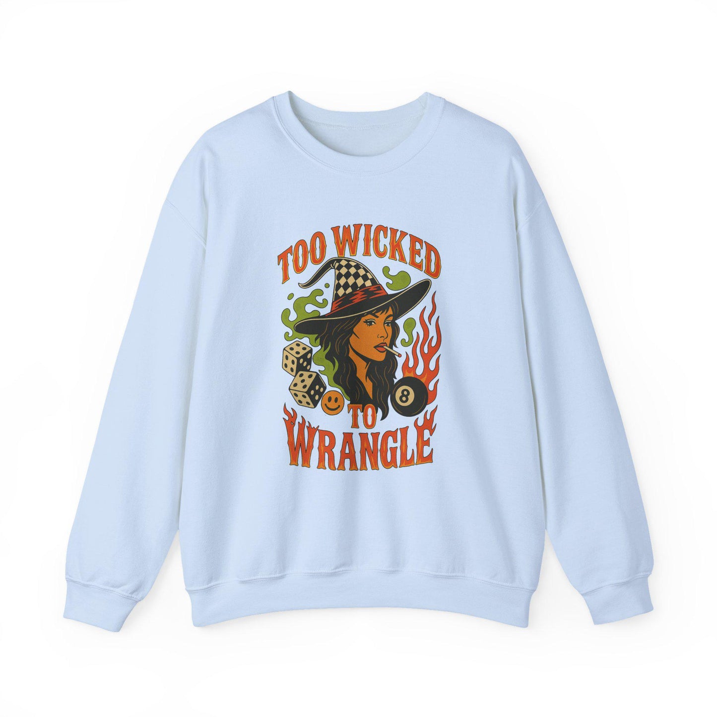 Edgy western yallternative HALLOWEEN "too wicked to wrangle" PNG graphic digital download for tshirt sublimation or dtf