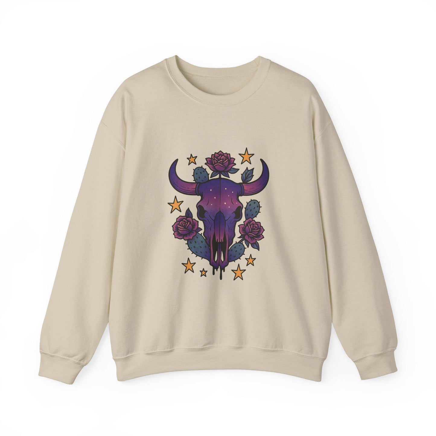 Western galaxy bull skull desert png graphic digital download for tshirt sublimation or dtf
