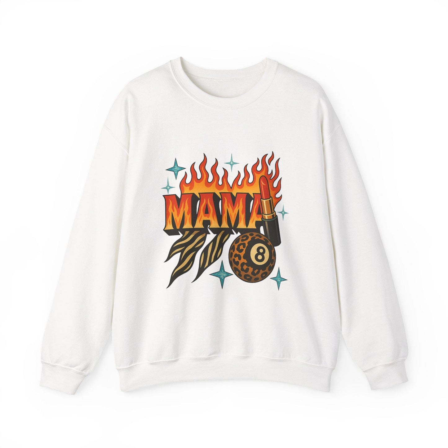 Edgy Flaming MAMA 8ball lipstick cheetah print zebra print PNG graphic INSTANT digital download for tshirt sublimation or dtf