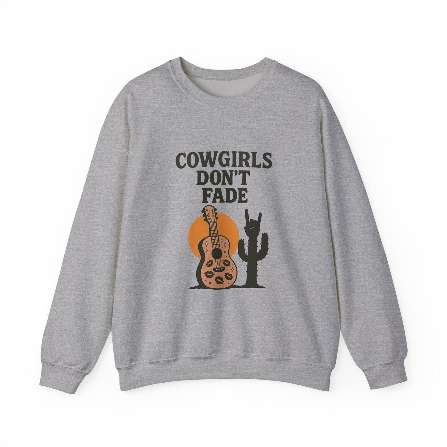 Western "Cowgirls dont fade" guitar and rock on cactus desert PNG graphic INSTANT digital download for tshirt sublimation or dtf
