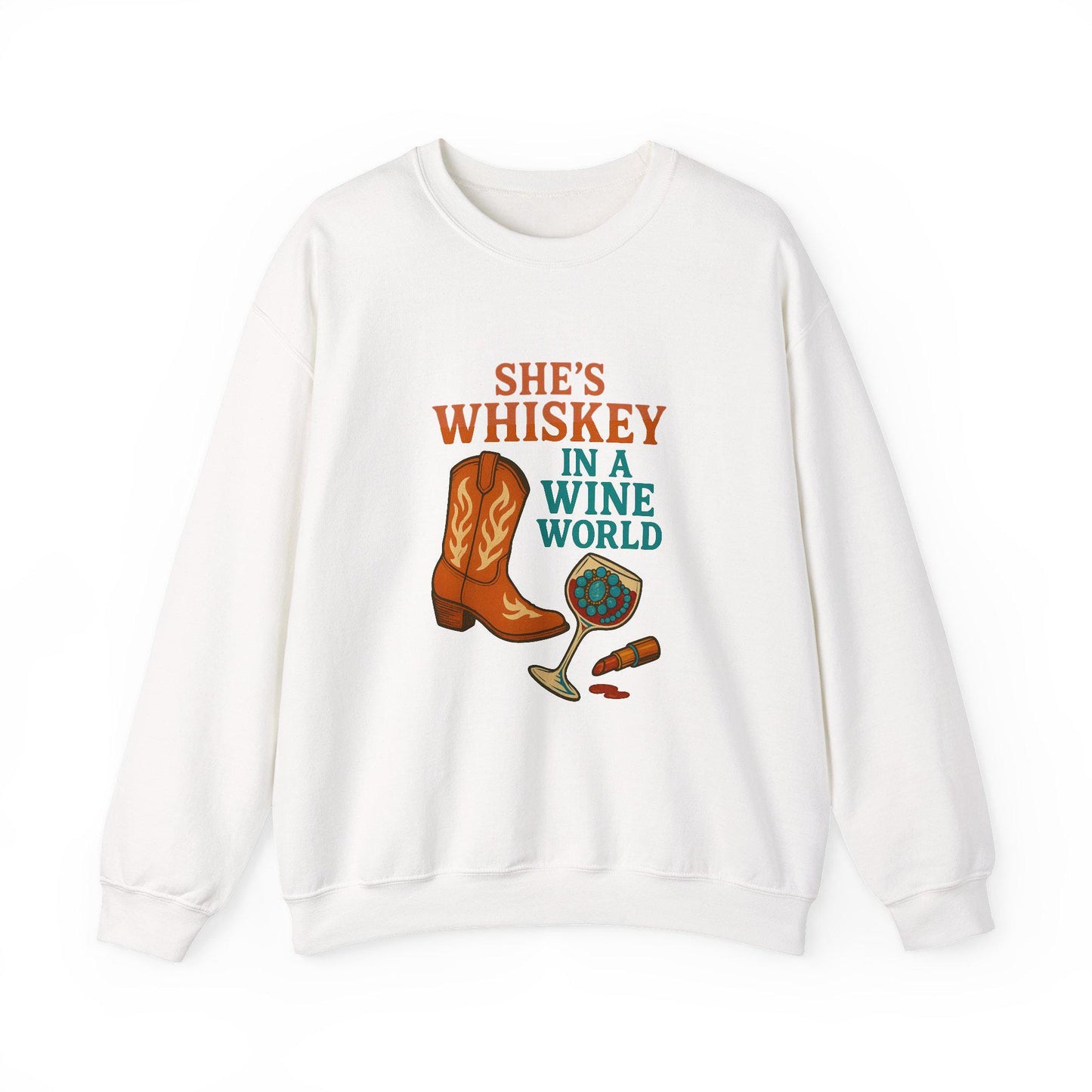 Western "shes whiskey in a wine world" cowgirl turquoise lipstick PNG graphic INSTANT digital download for tshirt sublimation or dtf