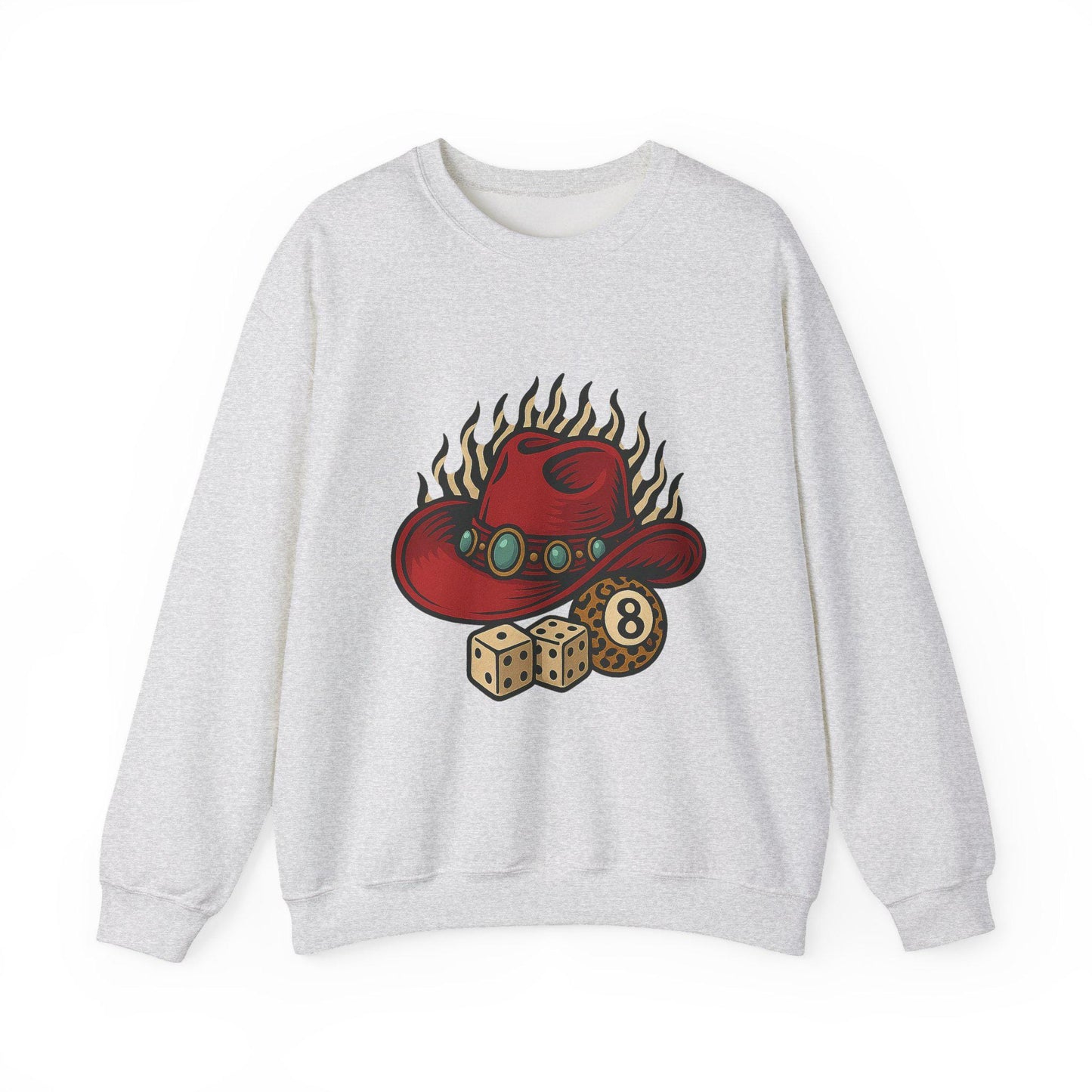 edgy zebra print flaming cowgirl hat 8ball dice PNG graphic INSTANT digital download for tshirt sublimation or dtf