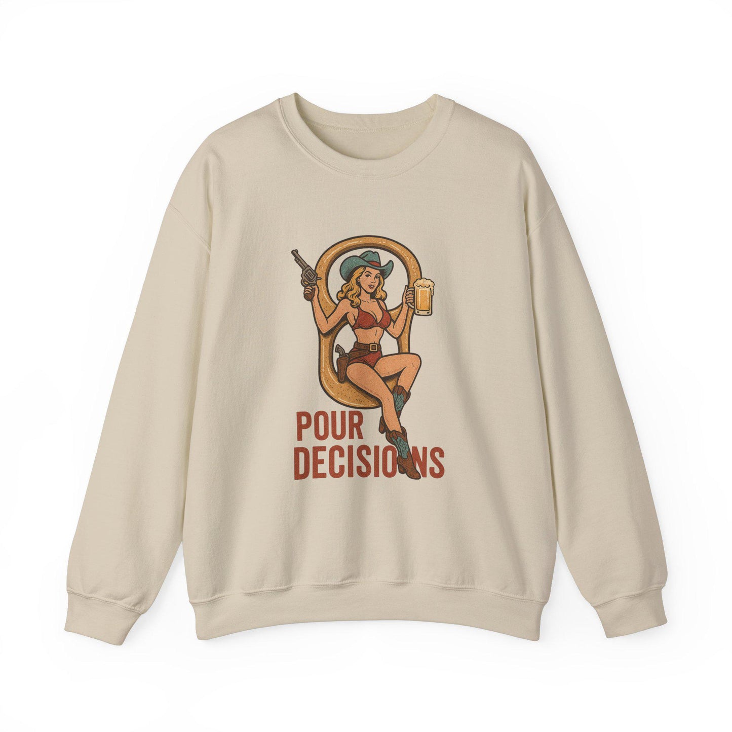 Pour decisions western pinup cowgirl can tab pose graphic digital download for tshirt sublimation or dtf