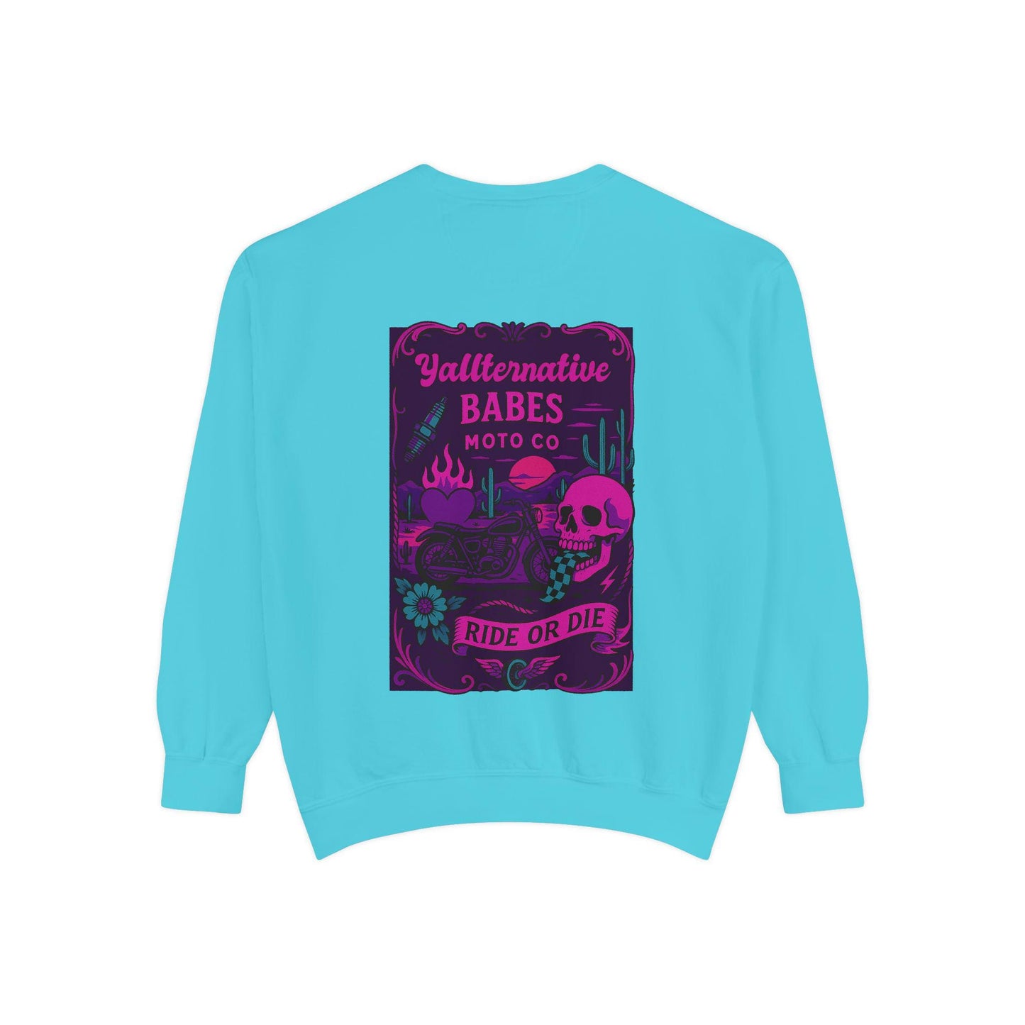 Edgy western Yallternative babes moto co checkered mouth skull desert png graphic digital download for tshirt sublimation or dtf