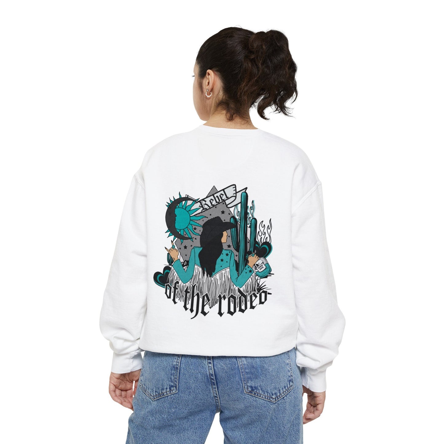 yallternative Rebel of the rodeo Graphic western cowgirl celestial skull cowboy tears potion bottle png