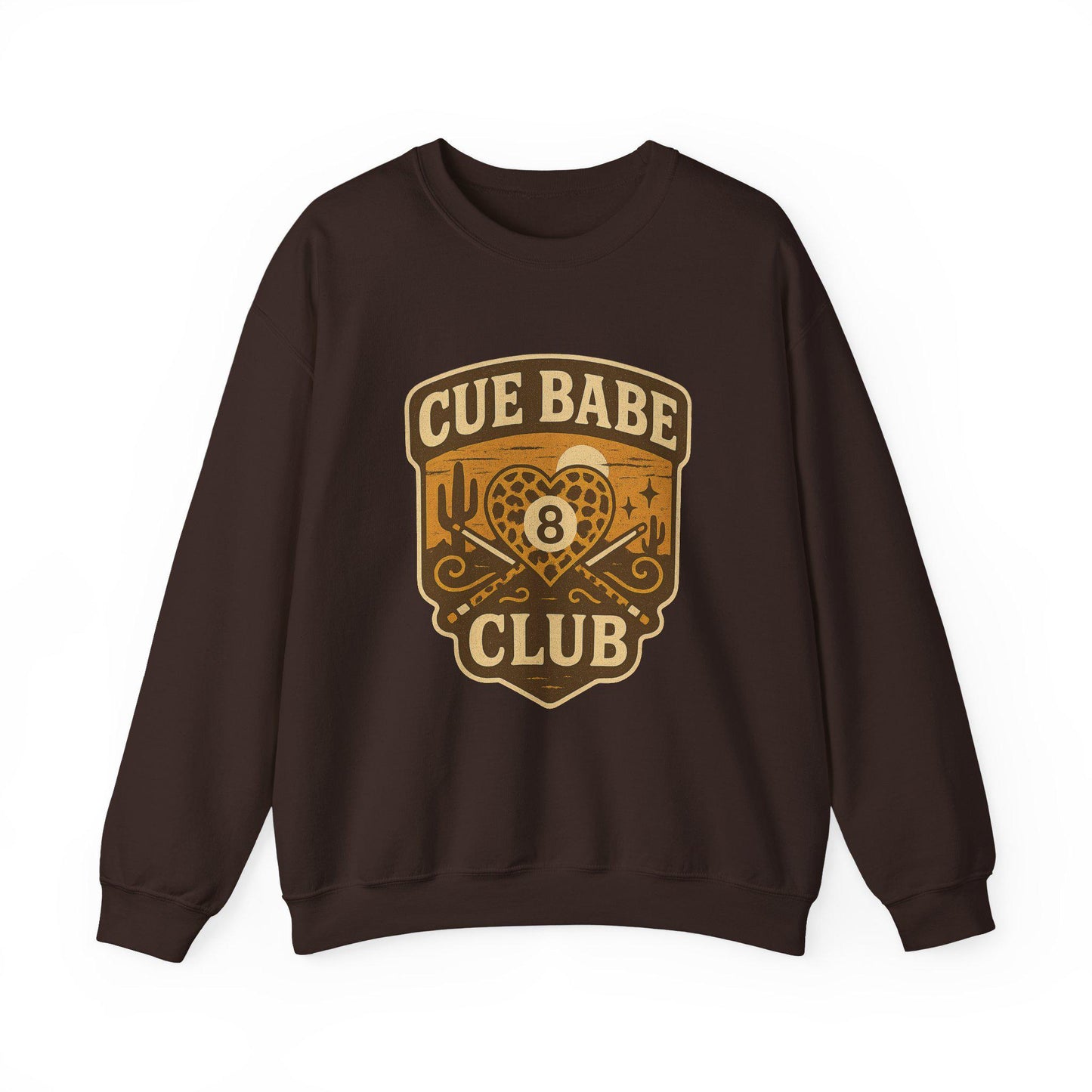 Western 8ball heart desert cue babe club png graphic instant digital download for tshirt sublimation or dtf