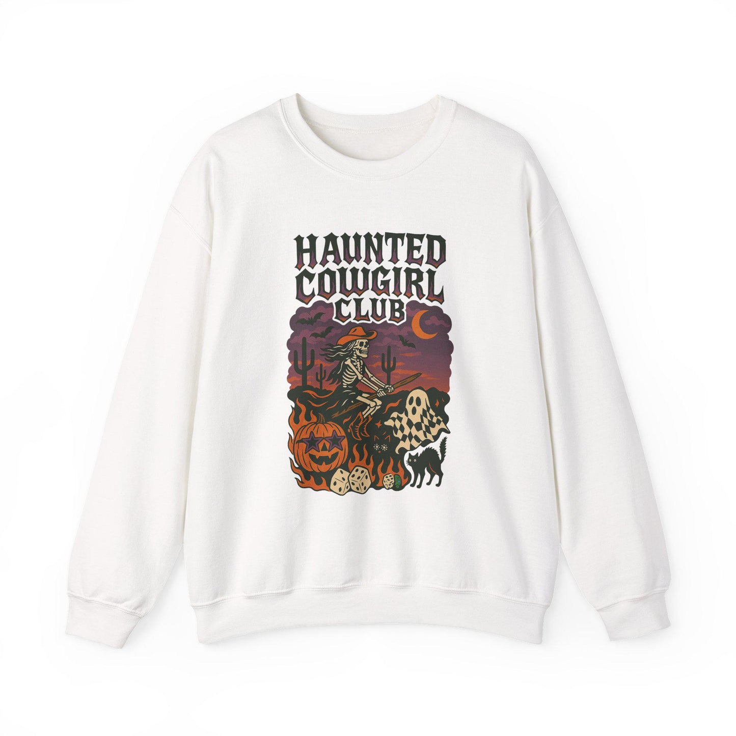 Western halloween "haunted cowgirl club" desert ghost pumpkin dice edgy yallternative PNG graphic  digital download for tshirt sublimation