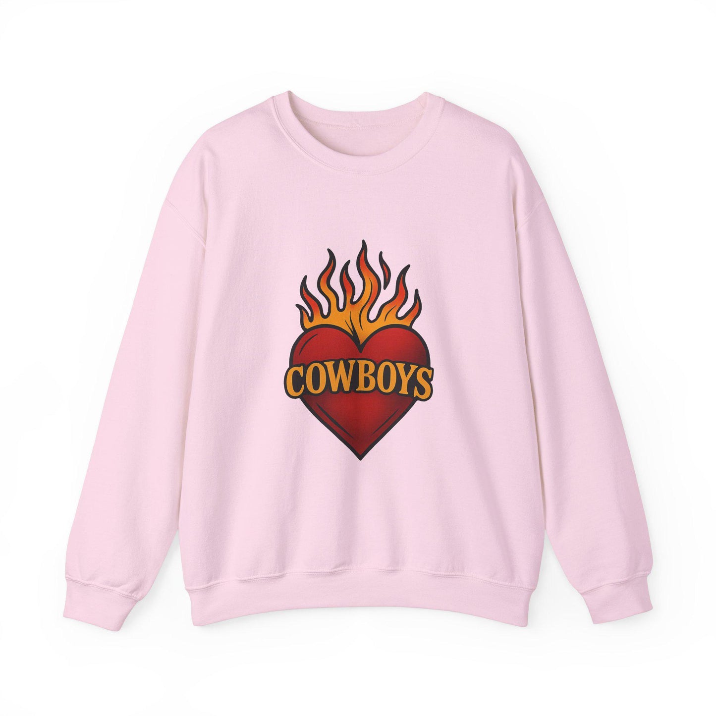 Western flaming "cowboys" heart png graphic INSTANT digital download for tshirt sublimation or dtf