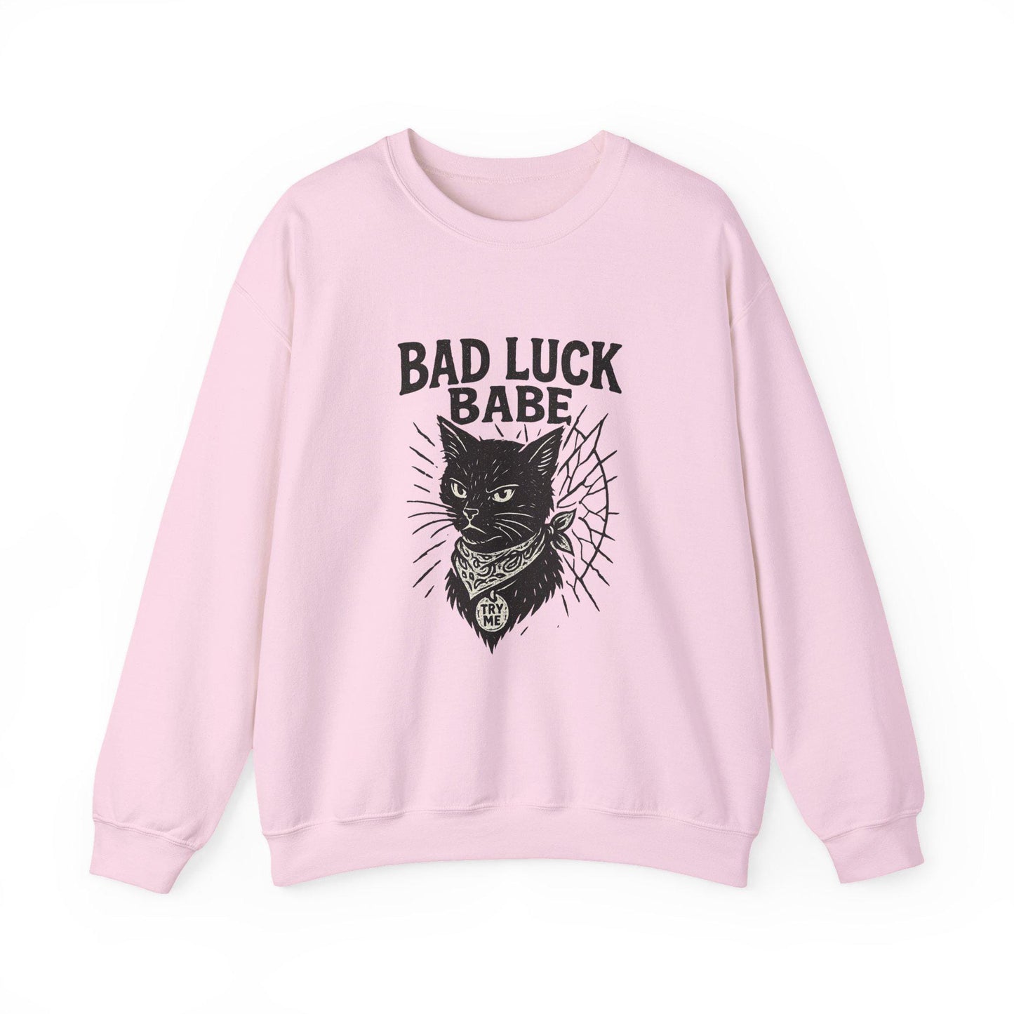 Bad luck babe black cat edgy PNG graphic INSTANT digital download for tshirt sublimation or dtf