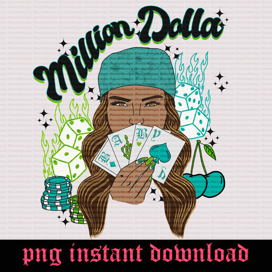 Million Dollar Baby Png | Western card game Png | Trendy Yallternative Png | Dice Poker designs | Cowgirl Png Design | Music Png| Cherry png