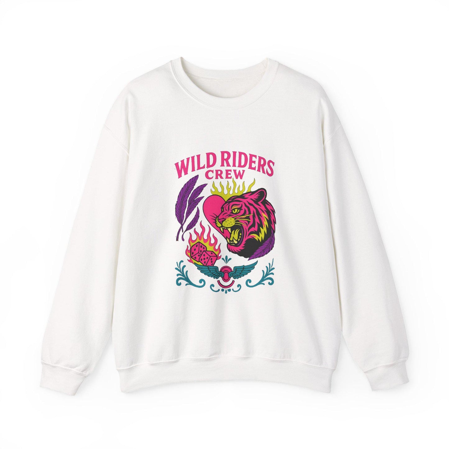 Edgy "wild riders crew" tiger moto dice PNG graphic INSTANT digital download for tshirt sublimation or dtf