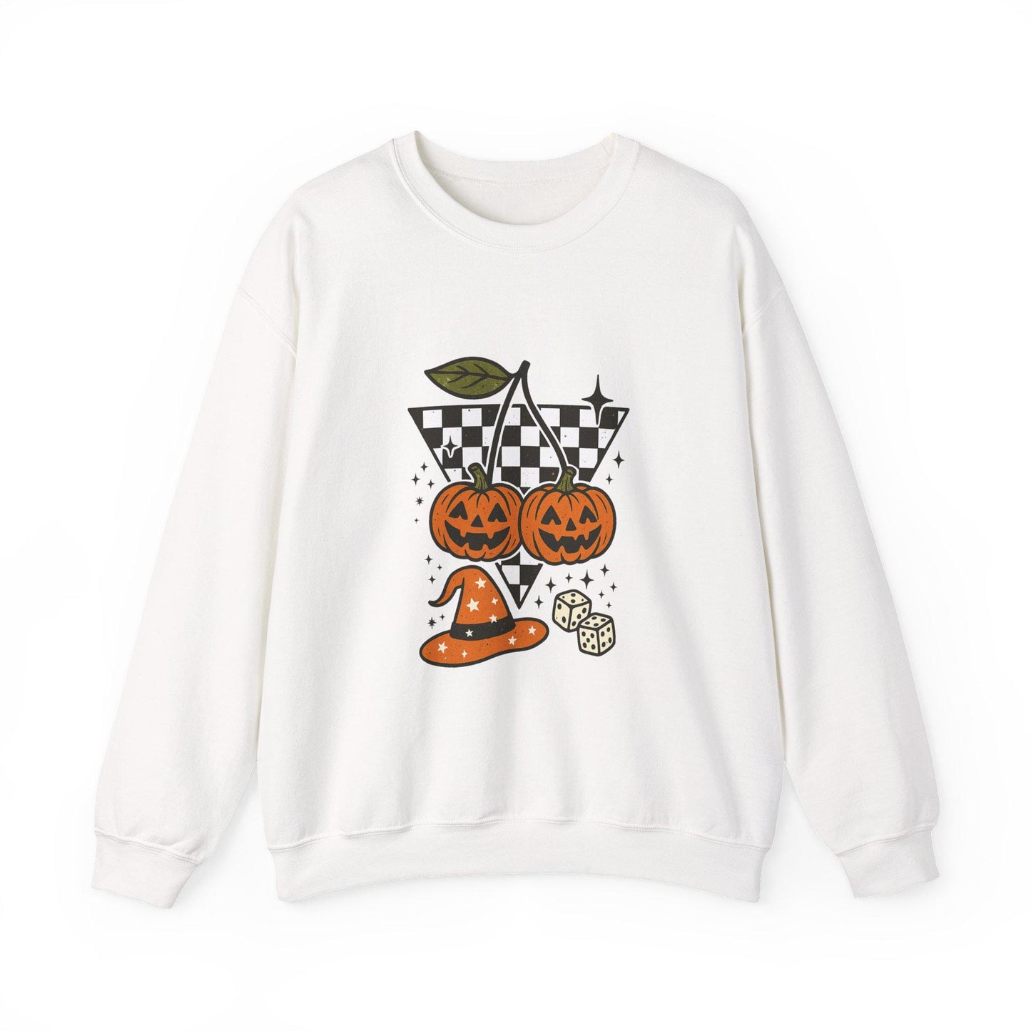 Halloween pumpkin cherry dice witch checkered PNG graphic INSTANT digital download for tshirt sublimation or dtf