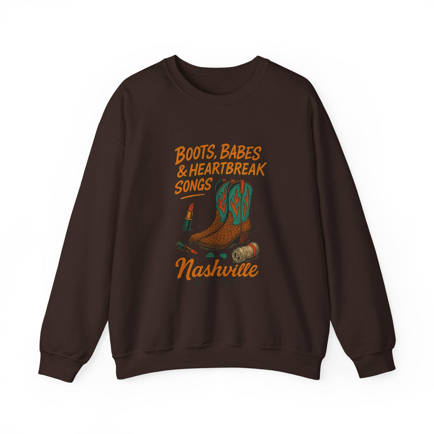 Nashville meets western "boots, babes, & heartbreak songs" boots lipstick beer can turquoise INSTANT download for tshirt sublimation or dtf
