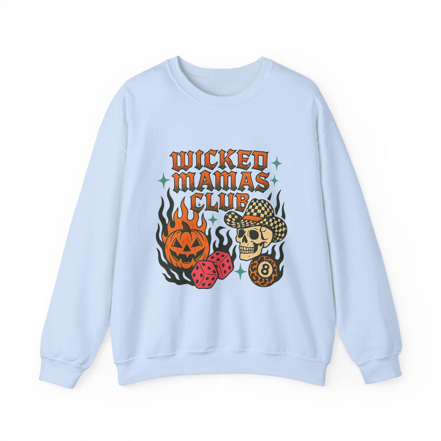 HALLOWEEN wicked mamas club cowgirl skull pumpkin dice 8ball PNG graphic INSTANT digital download for tshirt sublimation or dtf