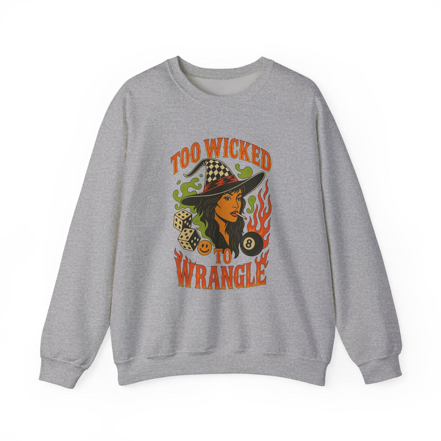 Edgy western yallternative HALLOWEEN "too wicked to wrangle" PNG graphic digital download for tshirt sublimation or dtf