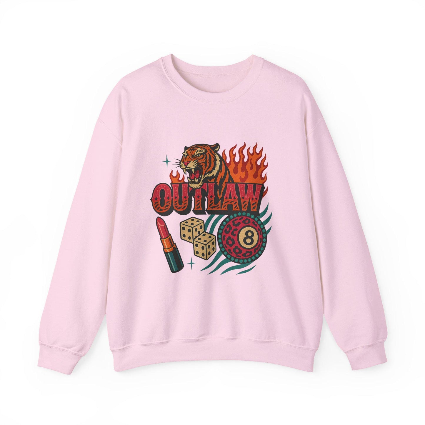 Edgy yallternative outlaw tiger 8ball dice lipstick PNG graphic INSTANT digtial download for tshirt sublimation or dtf