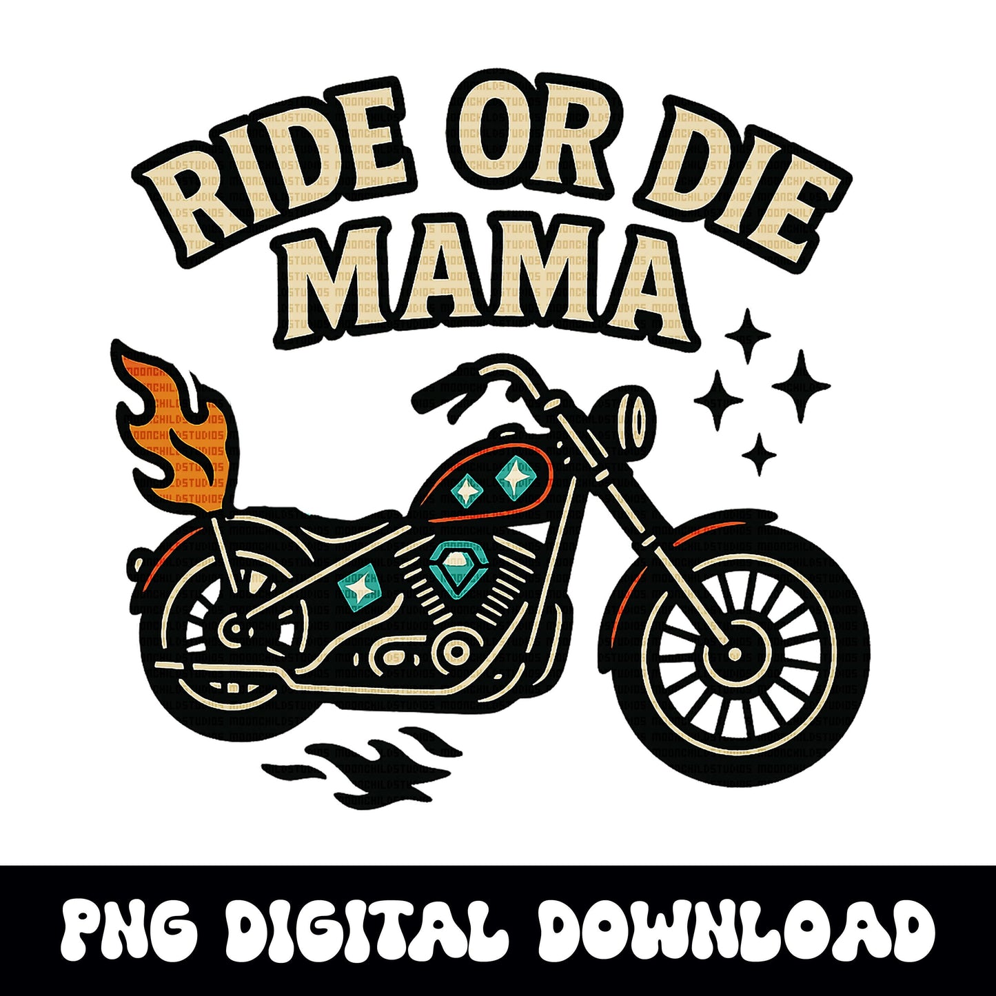 Ride or die mama moto/biker PNG graphic INSTANT digital download for tshirt sublimation or dtf