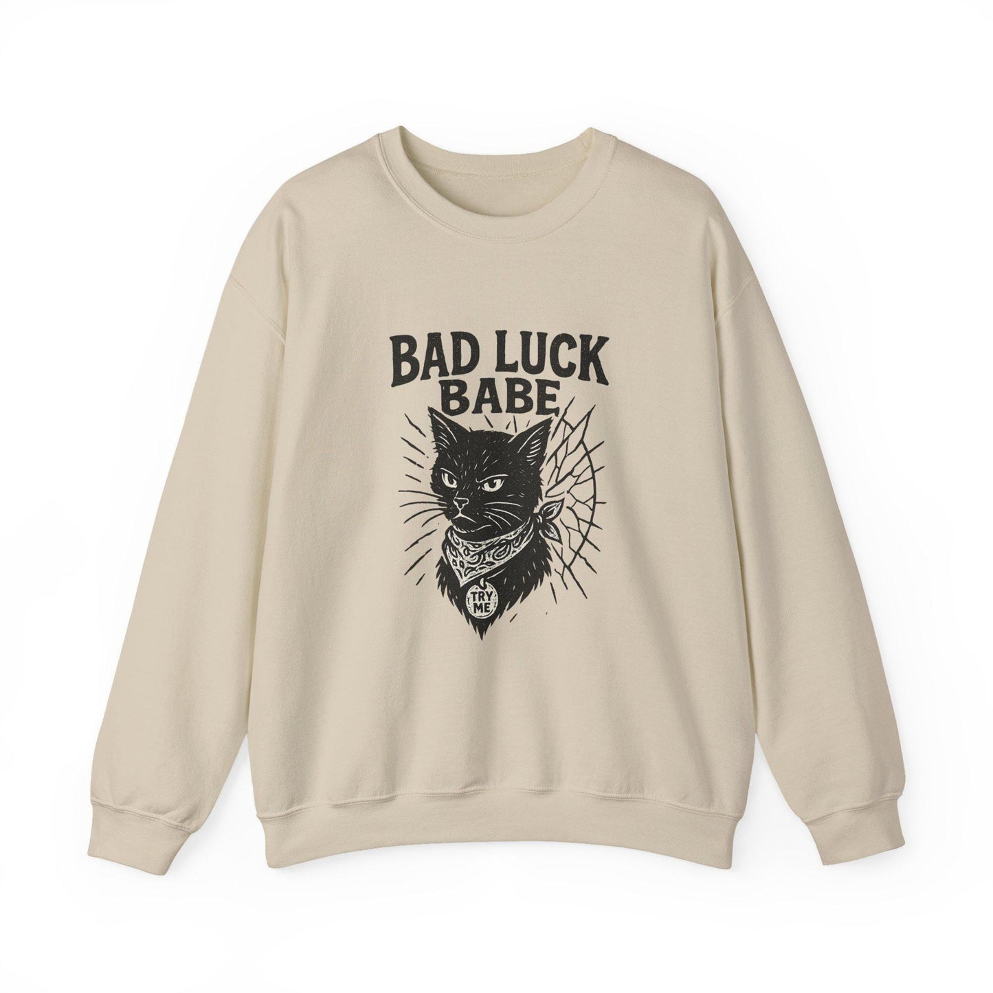 Bad luck babe black cat edgy PNG graphic INSTANT digital download for tshirt sublimation or dtf