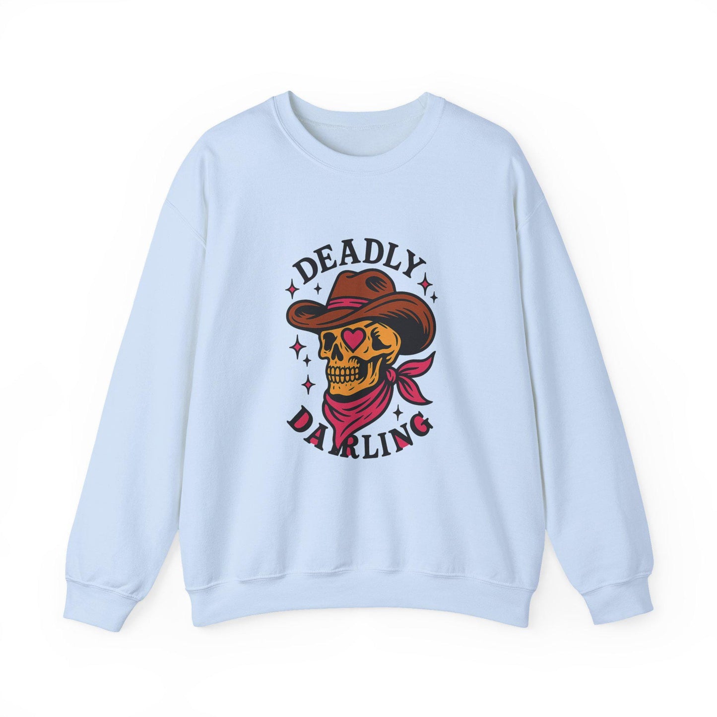 Western "Deadly Darling" heart cowgirl skull PNG graphic INSTANT digital download for tshirt sublimation or dtf